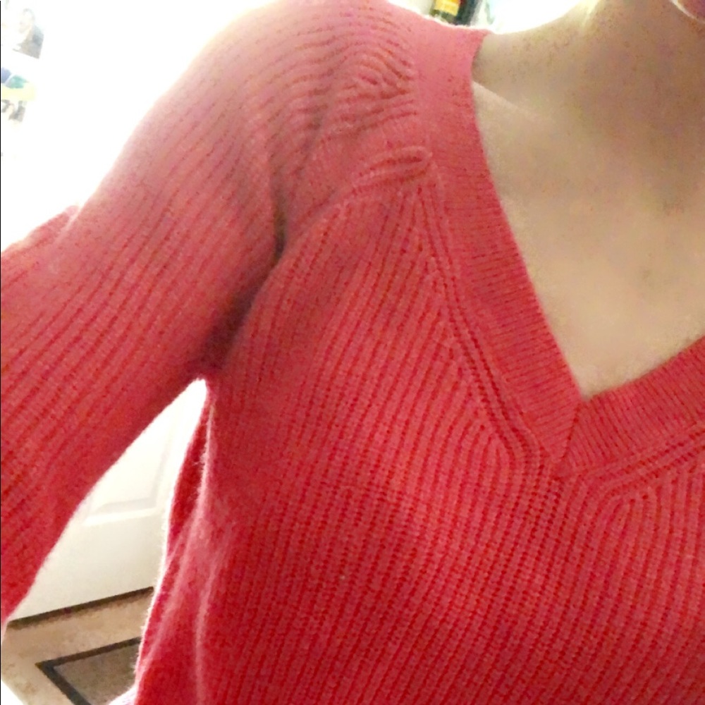 Cozy Barbie pink vneck sweater